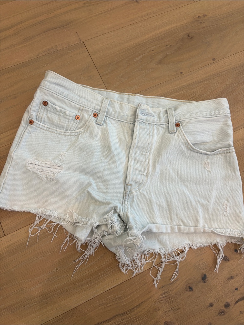 Levi’s 501 Light Wash Distressed Denim Women’s Shorts
